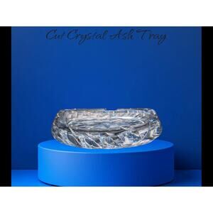 Vintage Glass Ash Tray Very Heavy Crystal